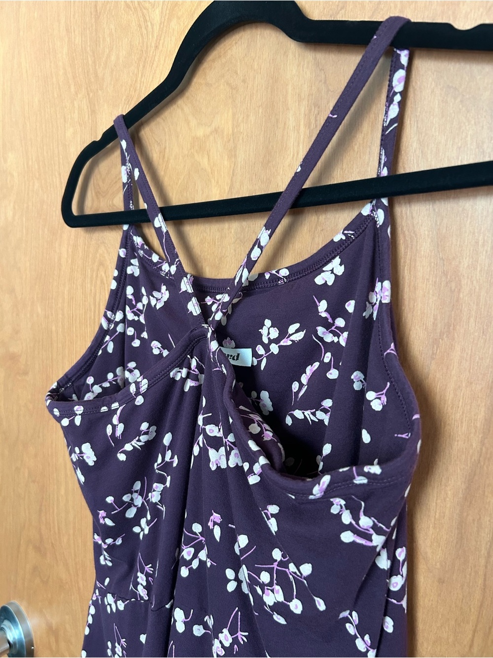 Pact Organic Cotton Fit & Flair Midi Dress Plum Floral - Size XL - Picture 4 of 5